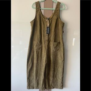 Mod Cloth Olive Wide Leg Jumpsuit Lrg NWT
